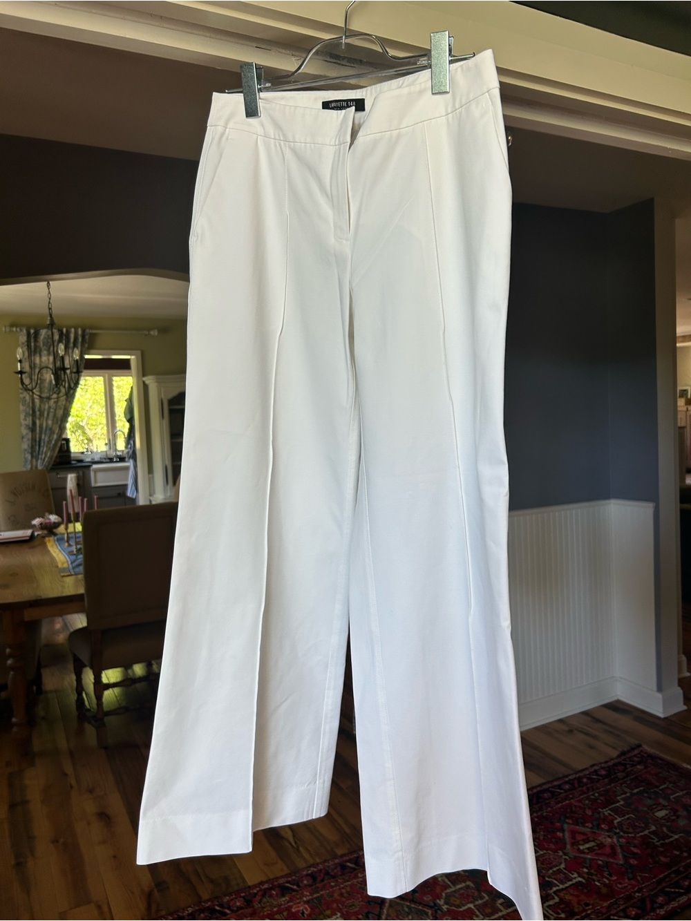 Lafayette 148 New York Crisp White Wide-Leg Trousers